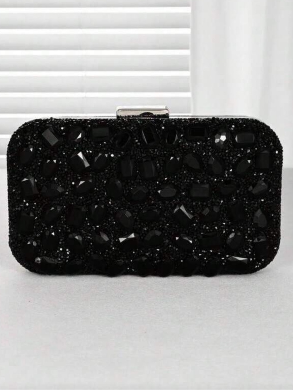 Black Jeweled Evening Clutch